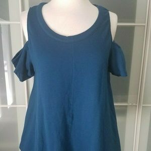 NWT H Bordeaux XS Cold Shoulder Top Shirt